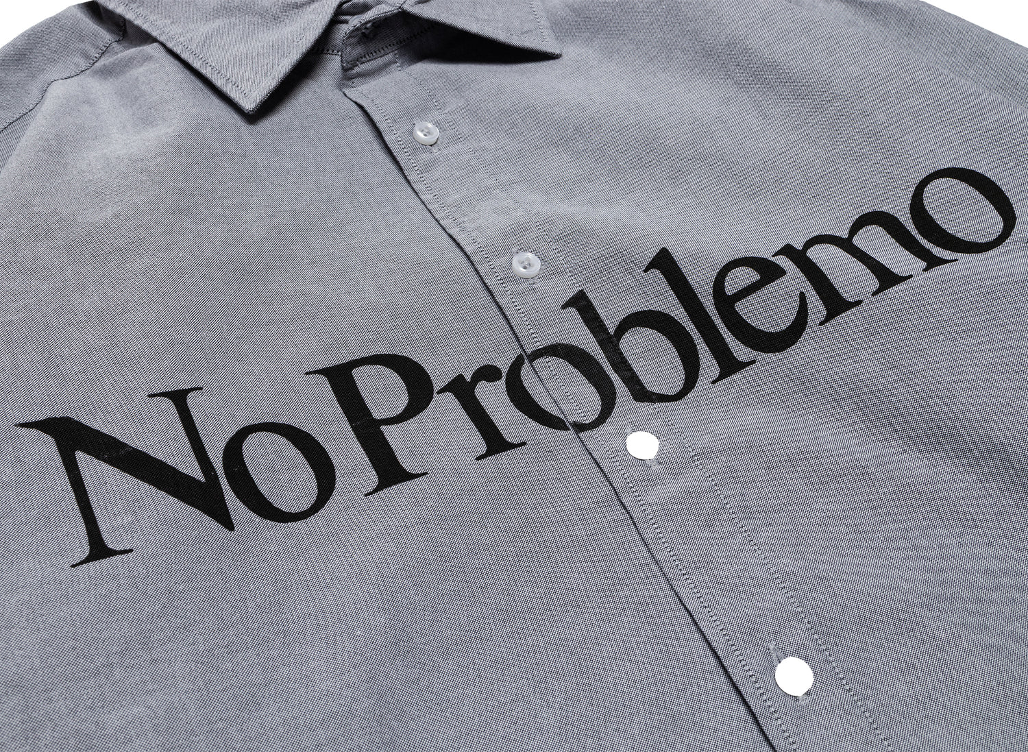 No Problemo Long Sleeve Oxford Shirt in Charcoal — view 2
