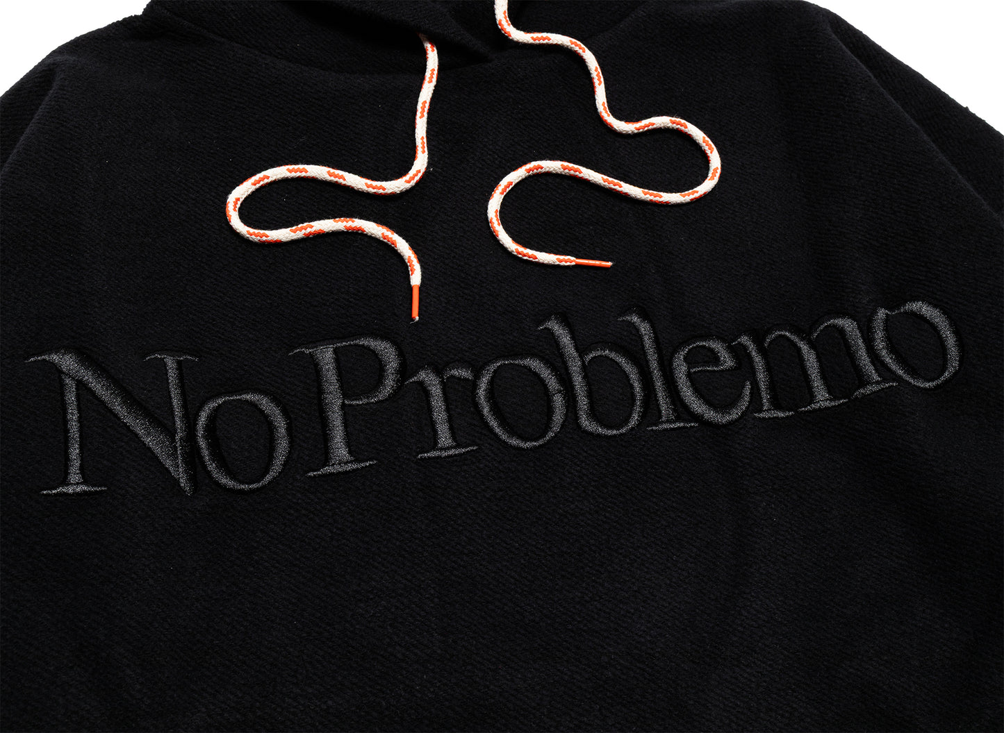No Problemo Reverse Fleece Hoodie in Black — view 2