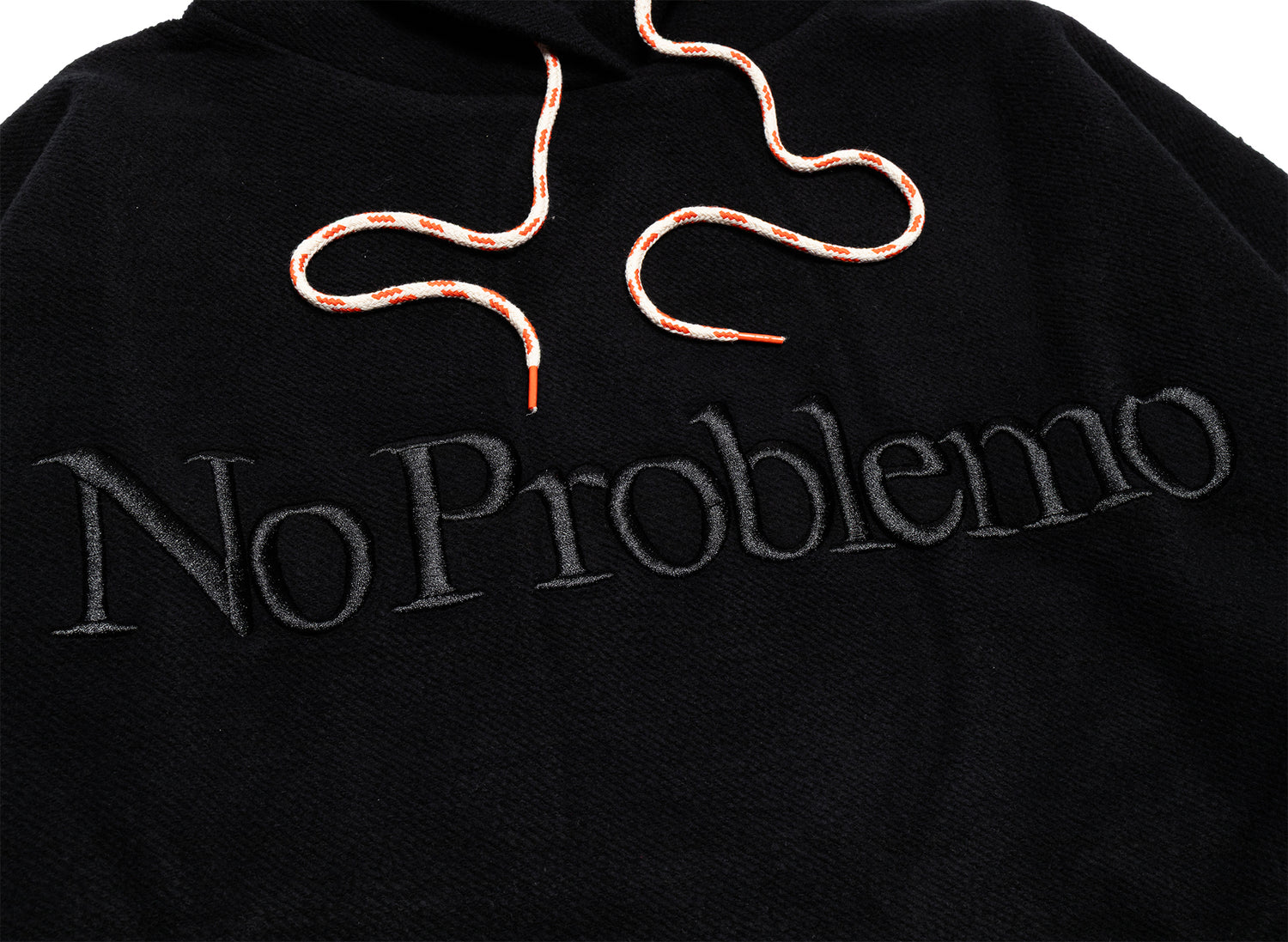 No Problemo Reverse Fleece Hoodie in Black — view 2
