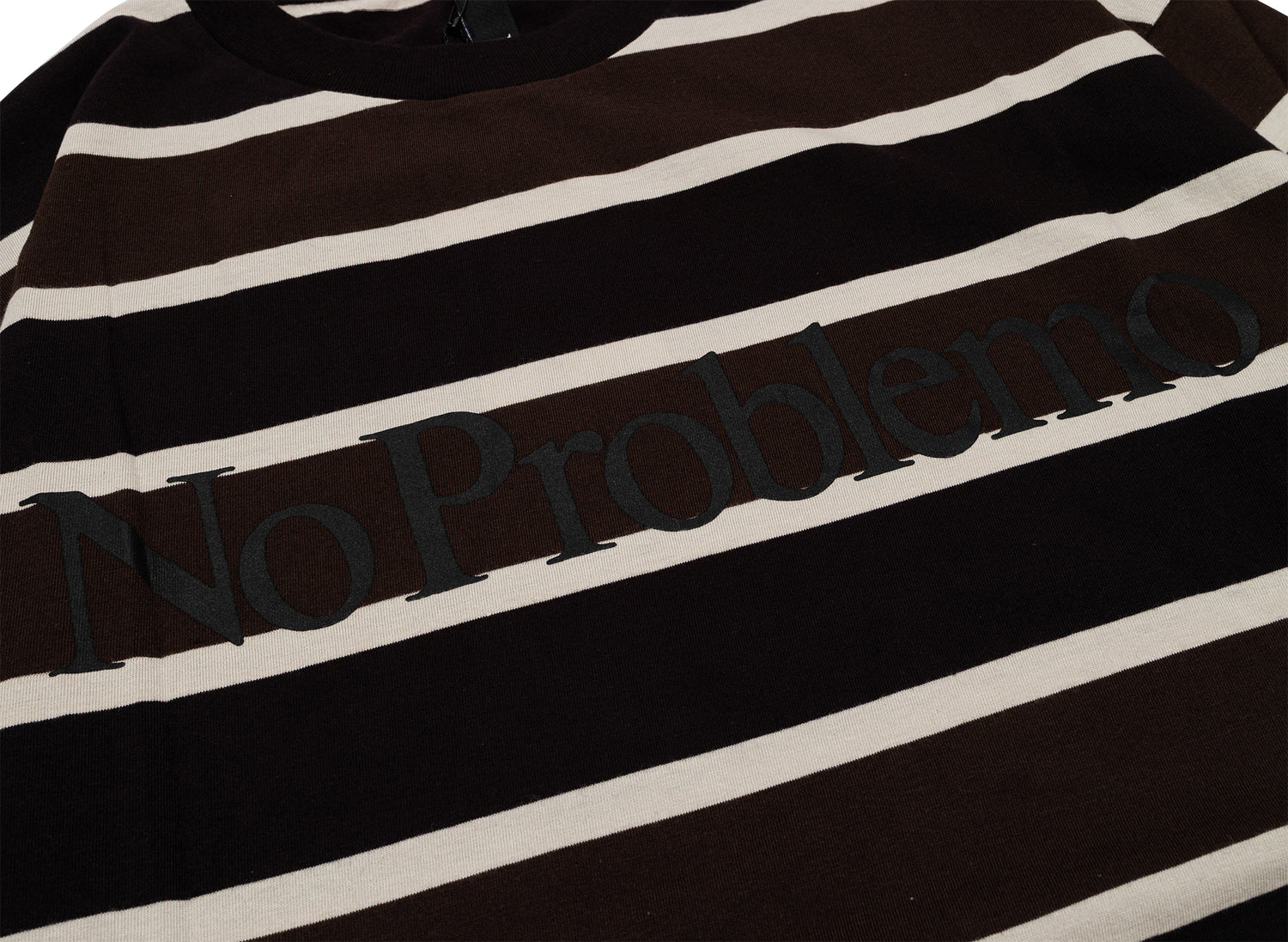 No Problemo Striped Long Sleeve Tee in Brown — view 2