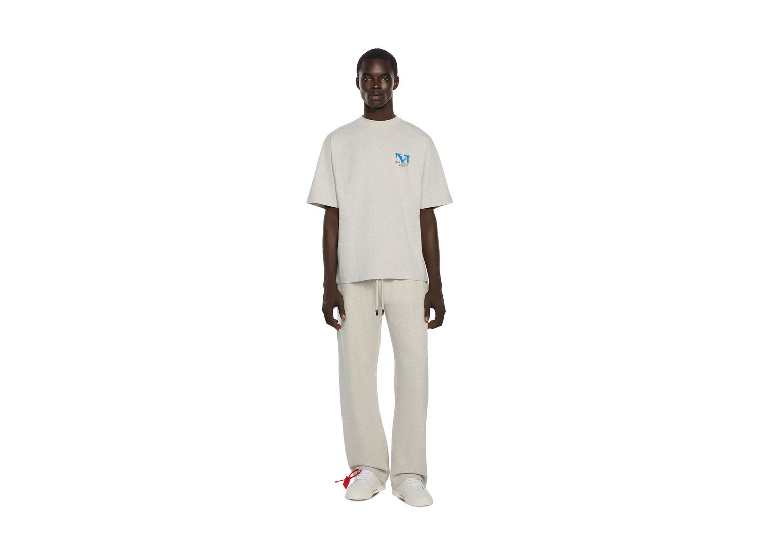 OFF-WHITE Blue Half Arrow Sweatpant in Grey Melange — view 2