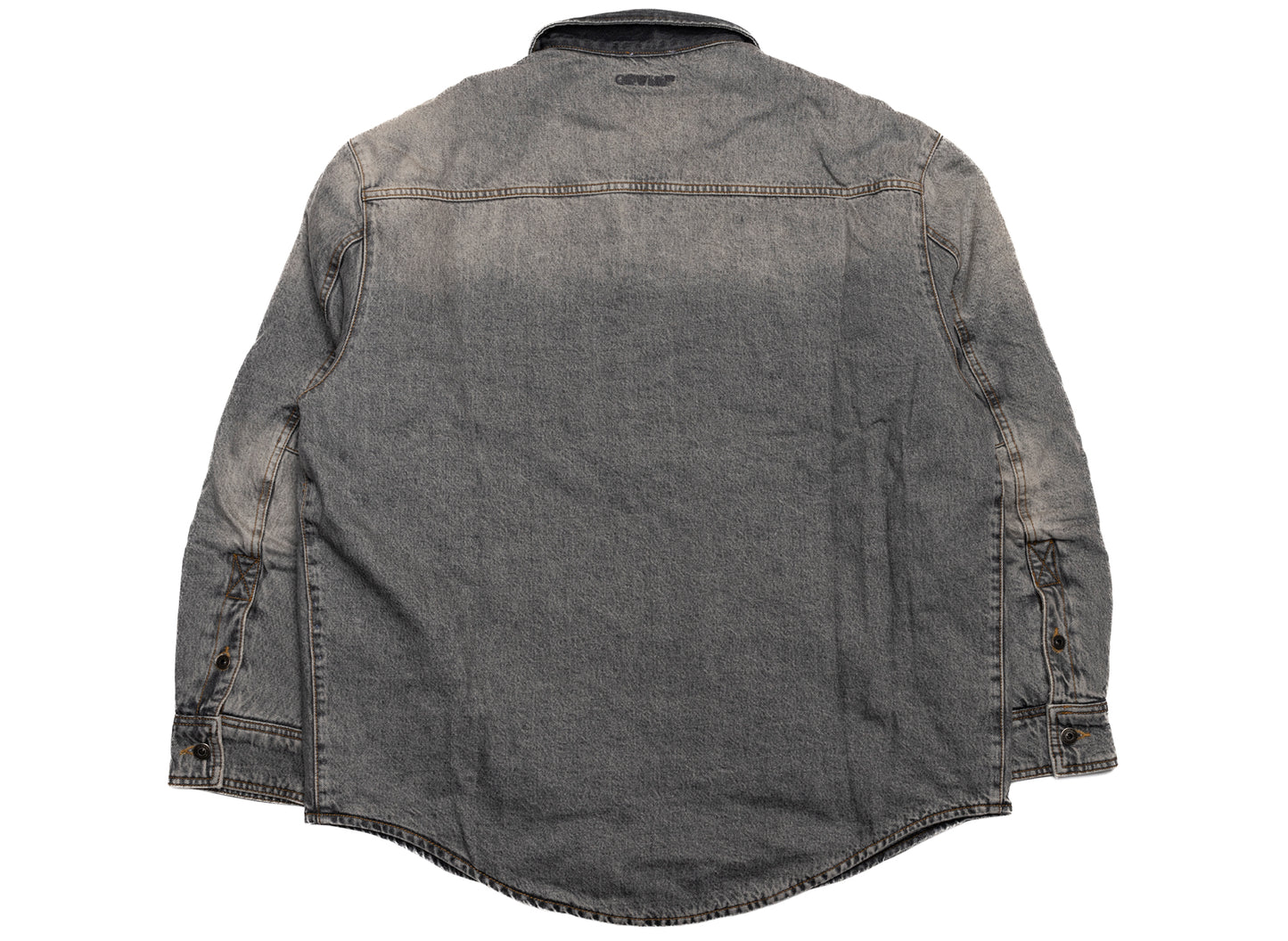 OFF-WHITE Bookish Workwear Denim Overshirt in Sun Faded Grey