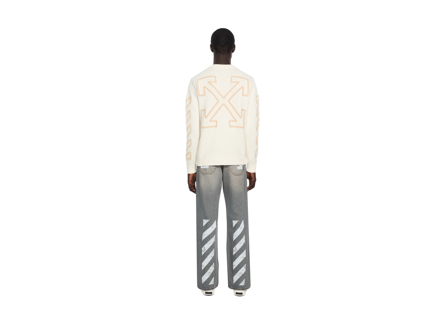OFF-WHITE Half Arrow Diag Slim Relax Jeans in Sun Faded Grey — view 4