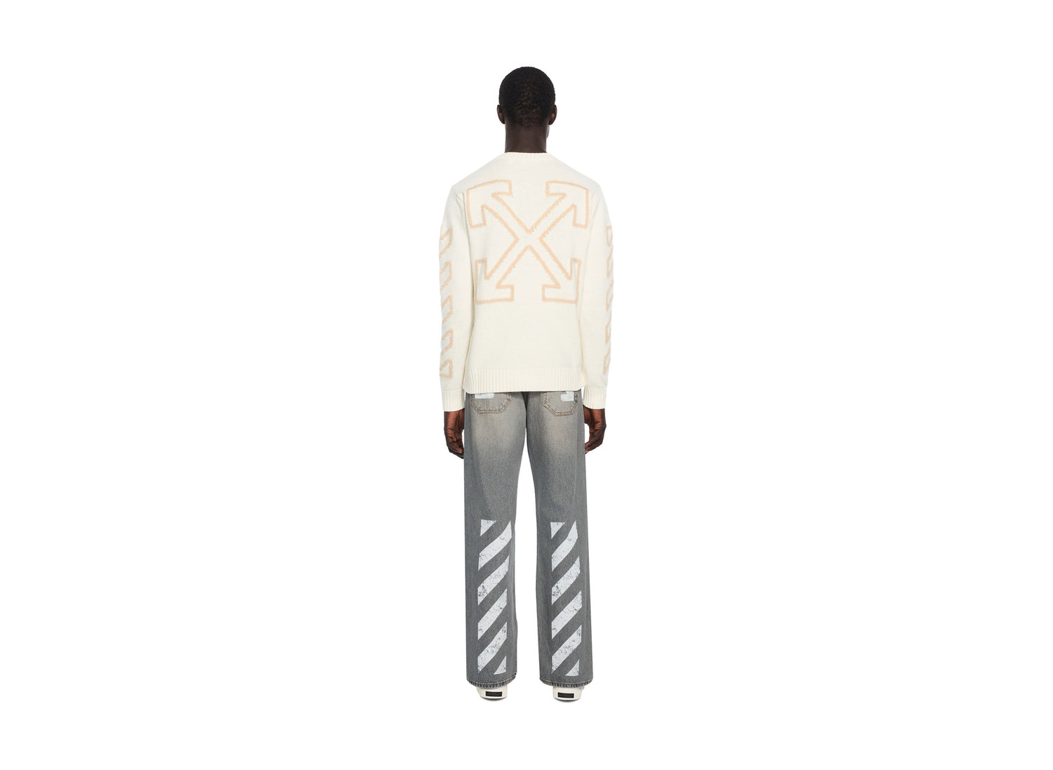 OFF-WHITE Half Arrow Diag Slim Relax Jeans in Sun Faded Grey — view 4