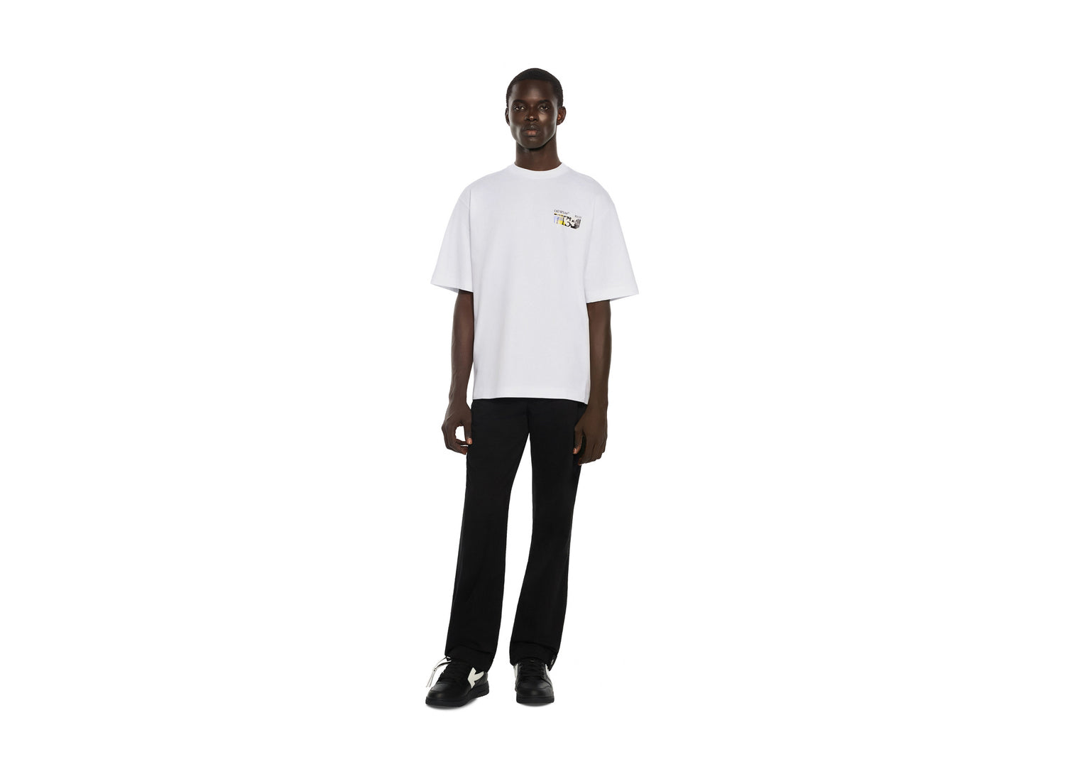 OFF-WHITE Industrial Arrow Skate Short Sleeve T-Shirt in White — view 1