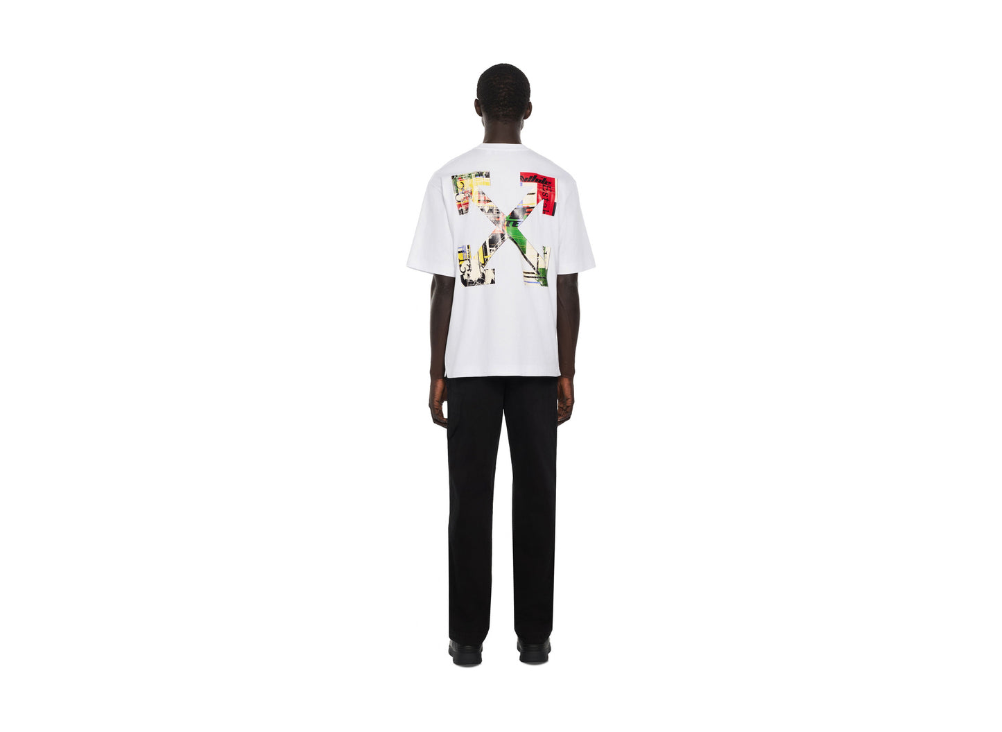 OFF-WHITE Industrial Arrow Skate Short Sleeve T-Shirt in White — view 3