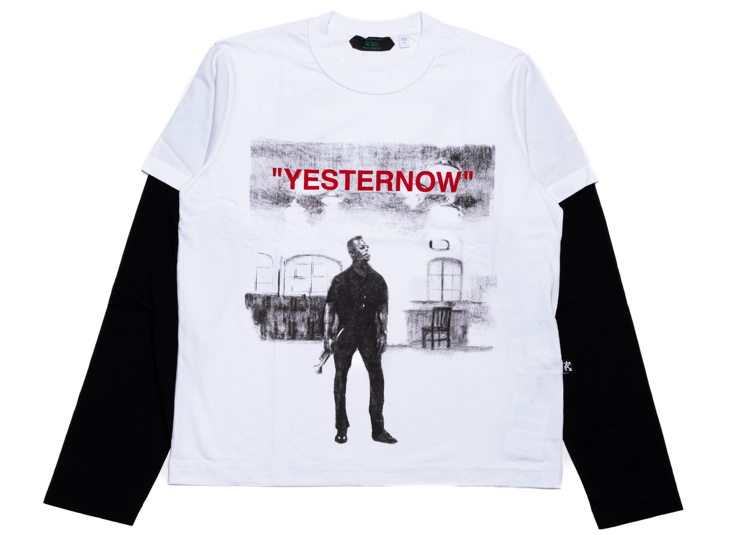 OFF-WHITE MD Yesternow Double Sleeve Regular Long Sleeve T-Shirt in White