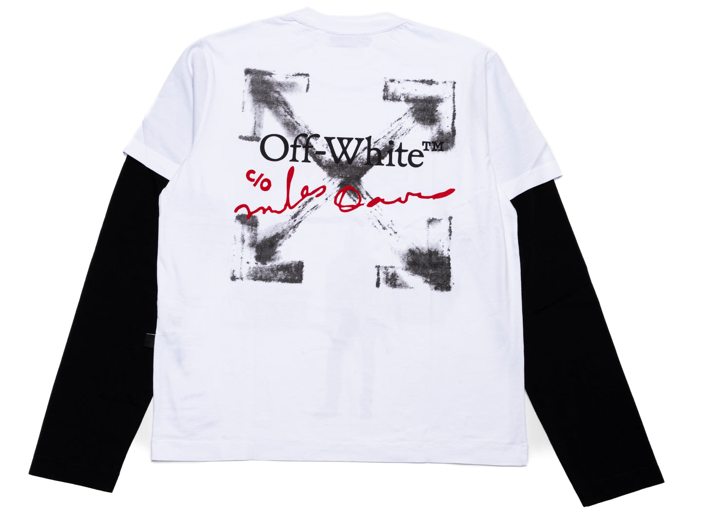OFF-WHITE MD Yesternow Double Sleeve Regular Long Sleeve T-Shirt in White