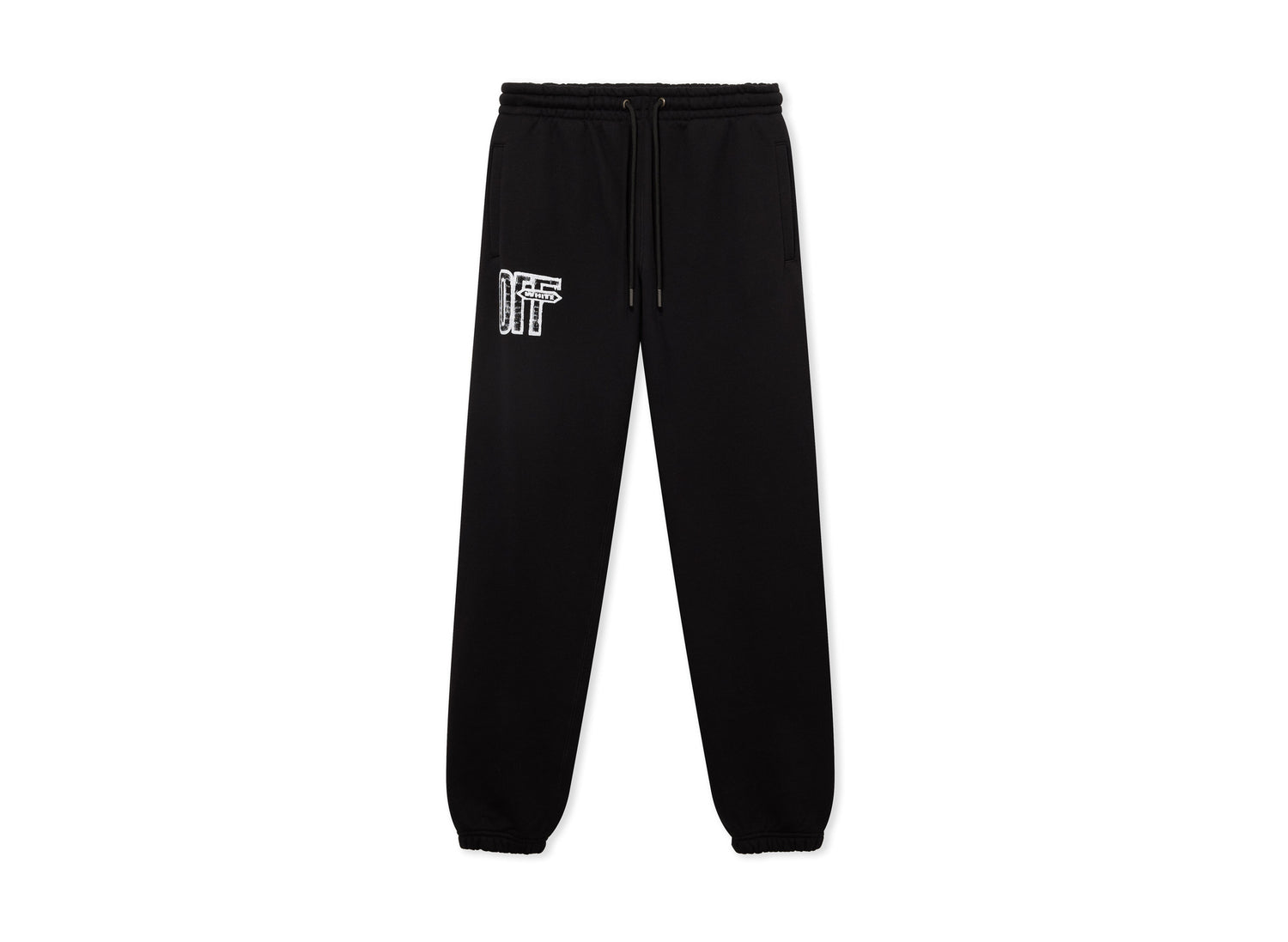 OFF-WHITE Motion Arrow Cuffed Sweatpant in Black — view 1