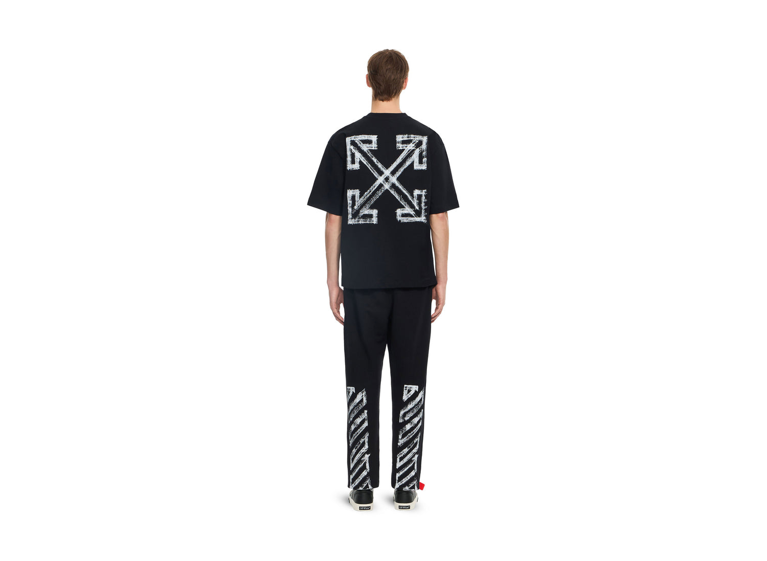OFF-WHITE Motion Arrow Cuffed Sweatpant in Black — view 4