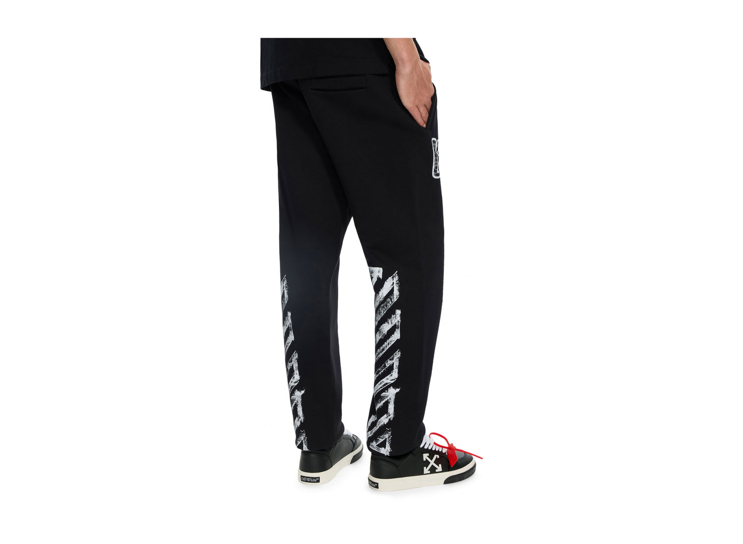 OFF-WHITE Motion Arrow Cuffed Sweatpant in Black — view 5