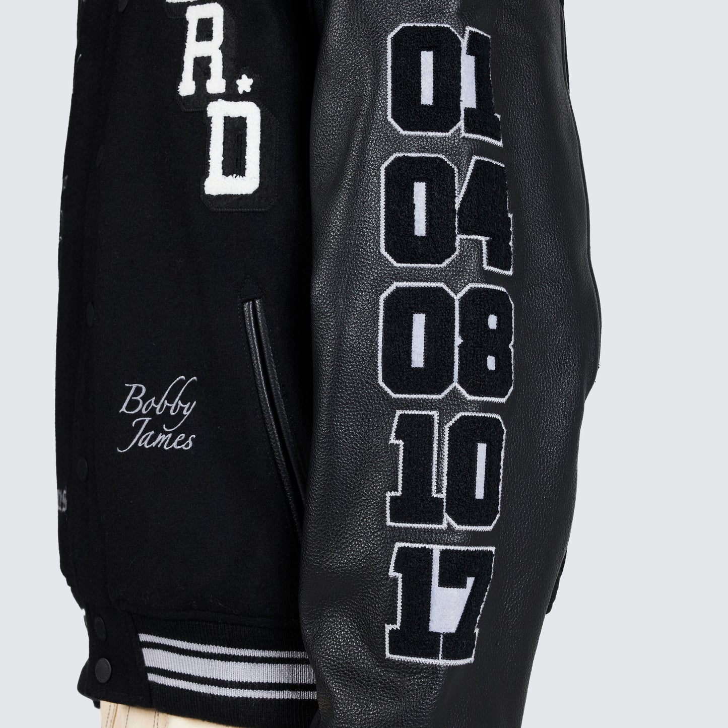Pleasures NERD Varsity Jacket in Black - view 11