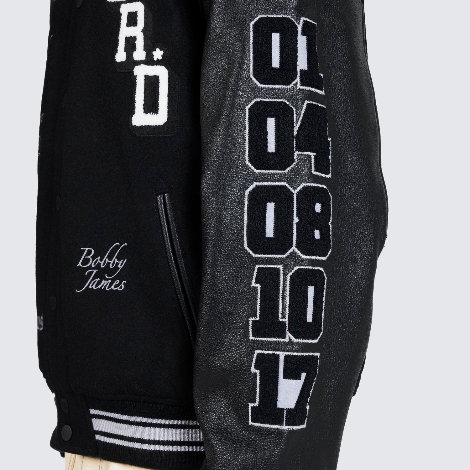 Pleasures NERD Varsity Jacket in Black - view 11