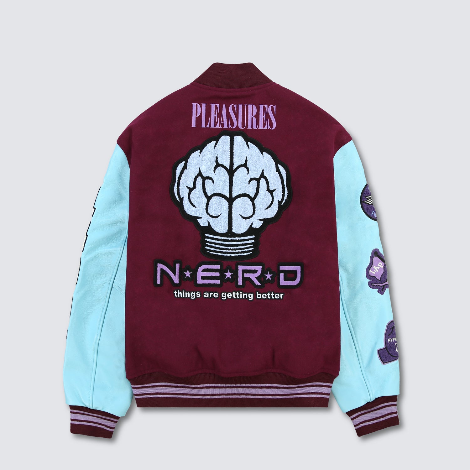 Pleasures NERD Varsity Jacket in Purple - view 2