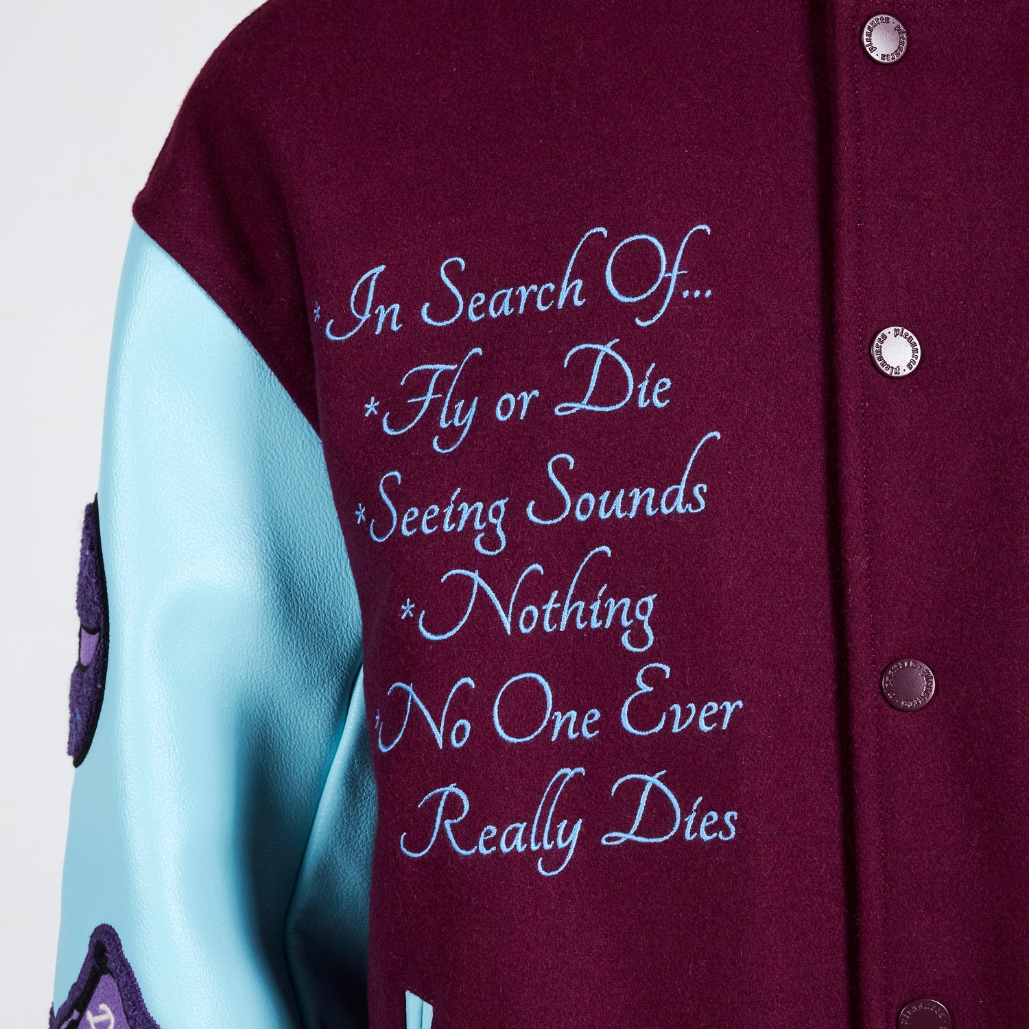 Pleasures NERD Varsity Jacket in Purple - view 4
