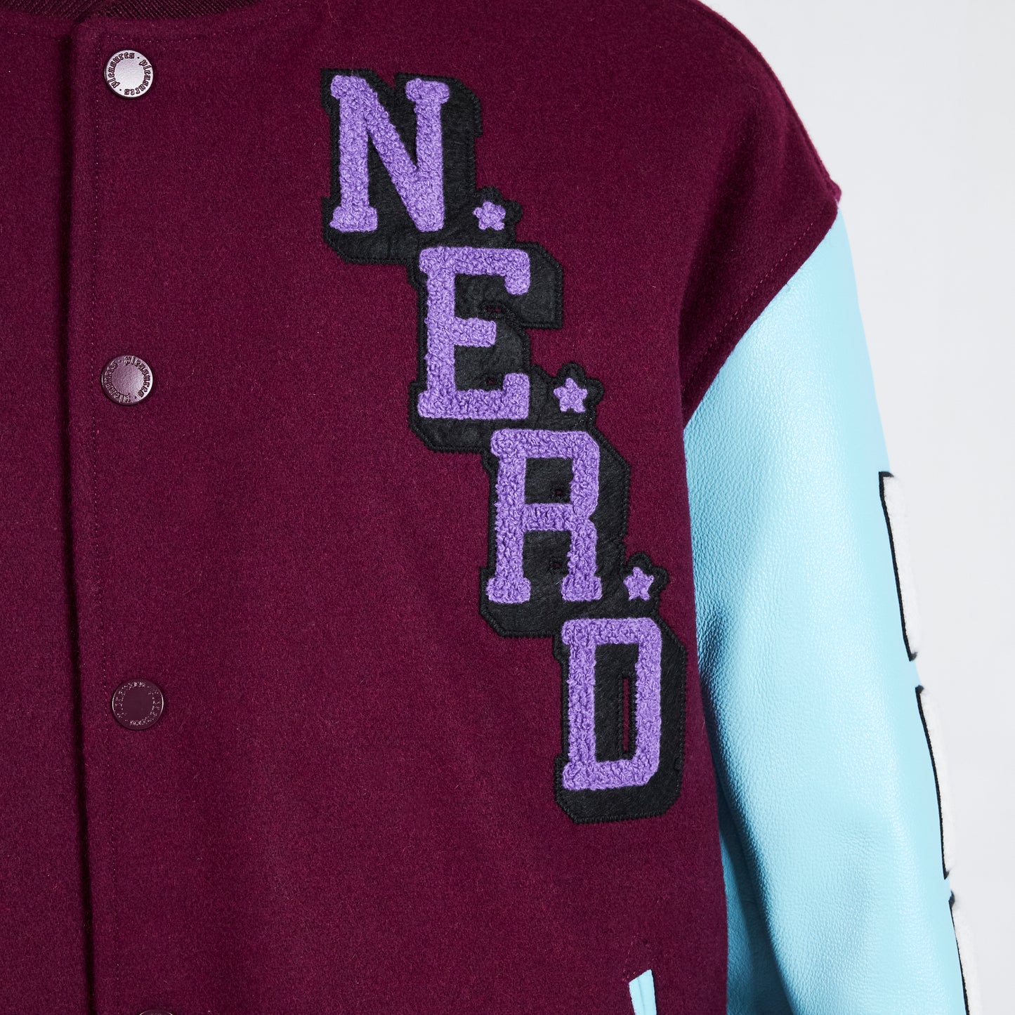 Pleasures NERD Varsity Jacket in Purple - view 5