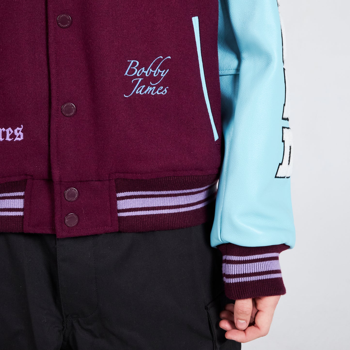 Pleasures NERD Varsity Jacket in Purple - view 6