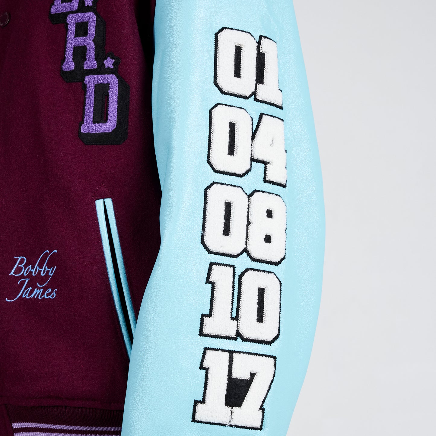 Pleasures NERD Varsity Jacket in Purple - view 11