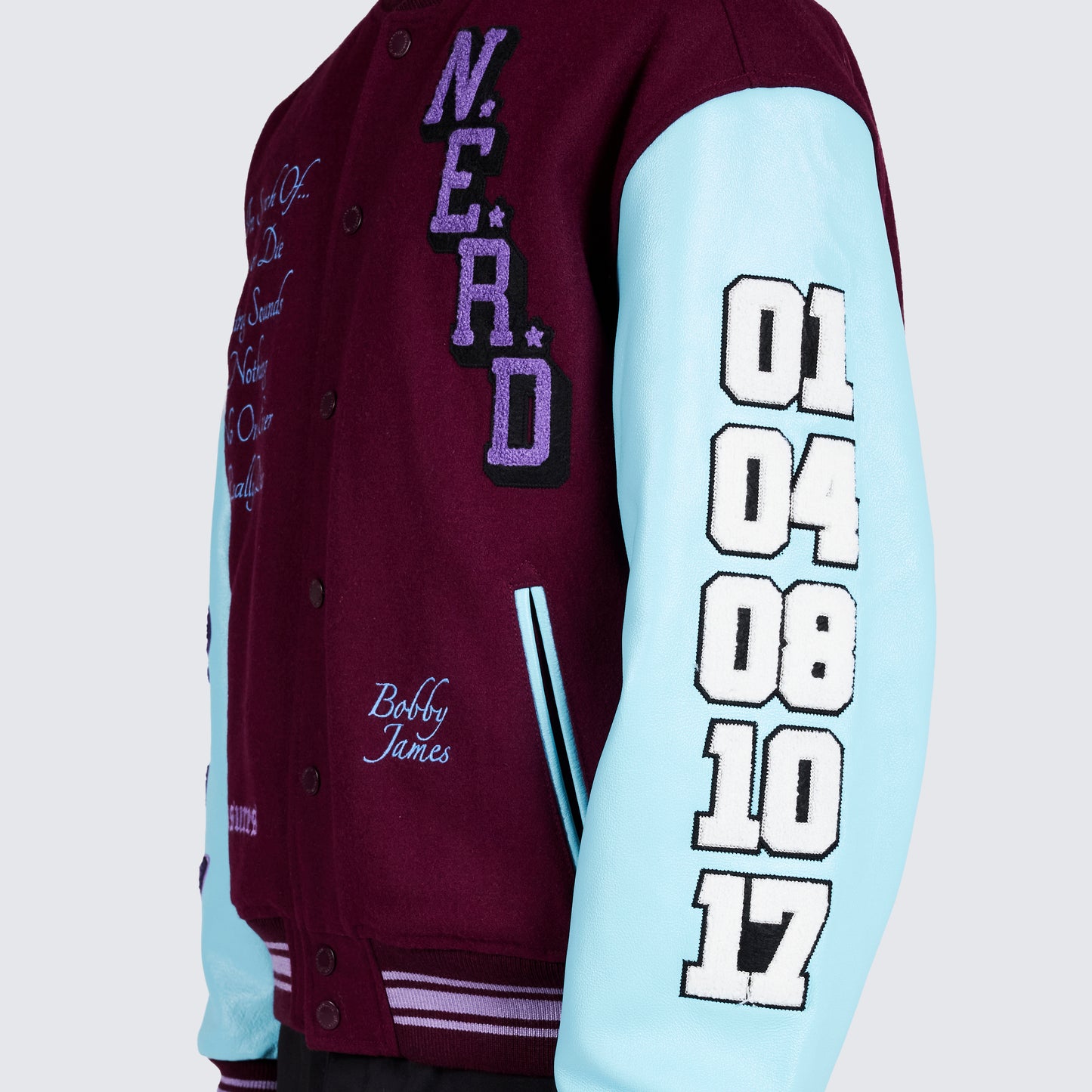 Pleasures NERD Varsity Jacket in Purple - view 15
