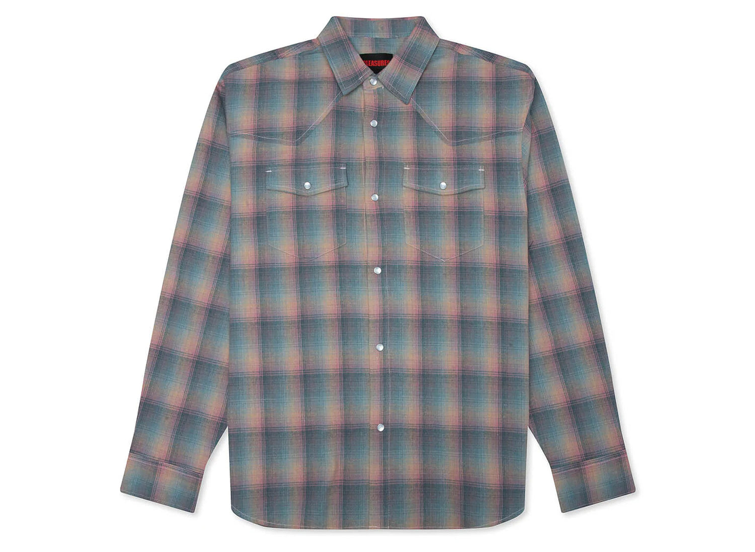Pleasures Sender Western Button Up in Pink