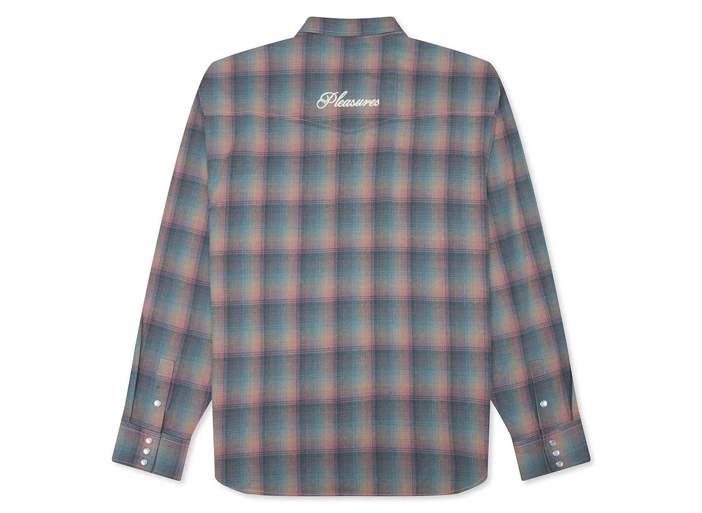 Pleasures Sender Western Button Up in Pink — view 2