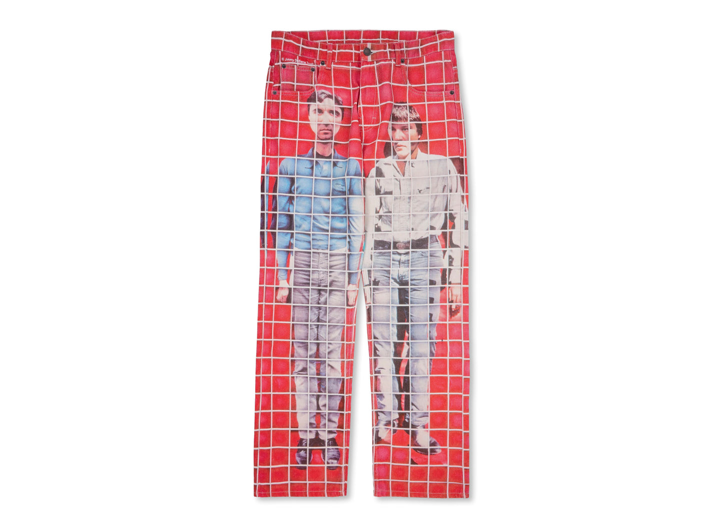 Pleasures x Talking Heads Buildings Straight Leg Jeans in Red