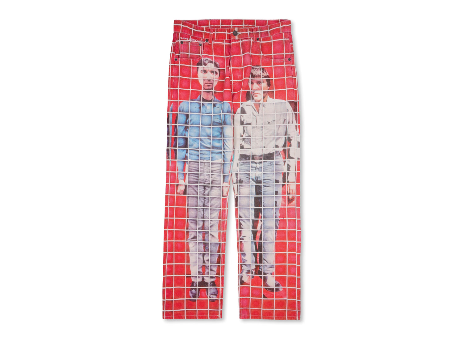 Pleasures x Talking Heads Buildings Straight Leg Jeans in Red
