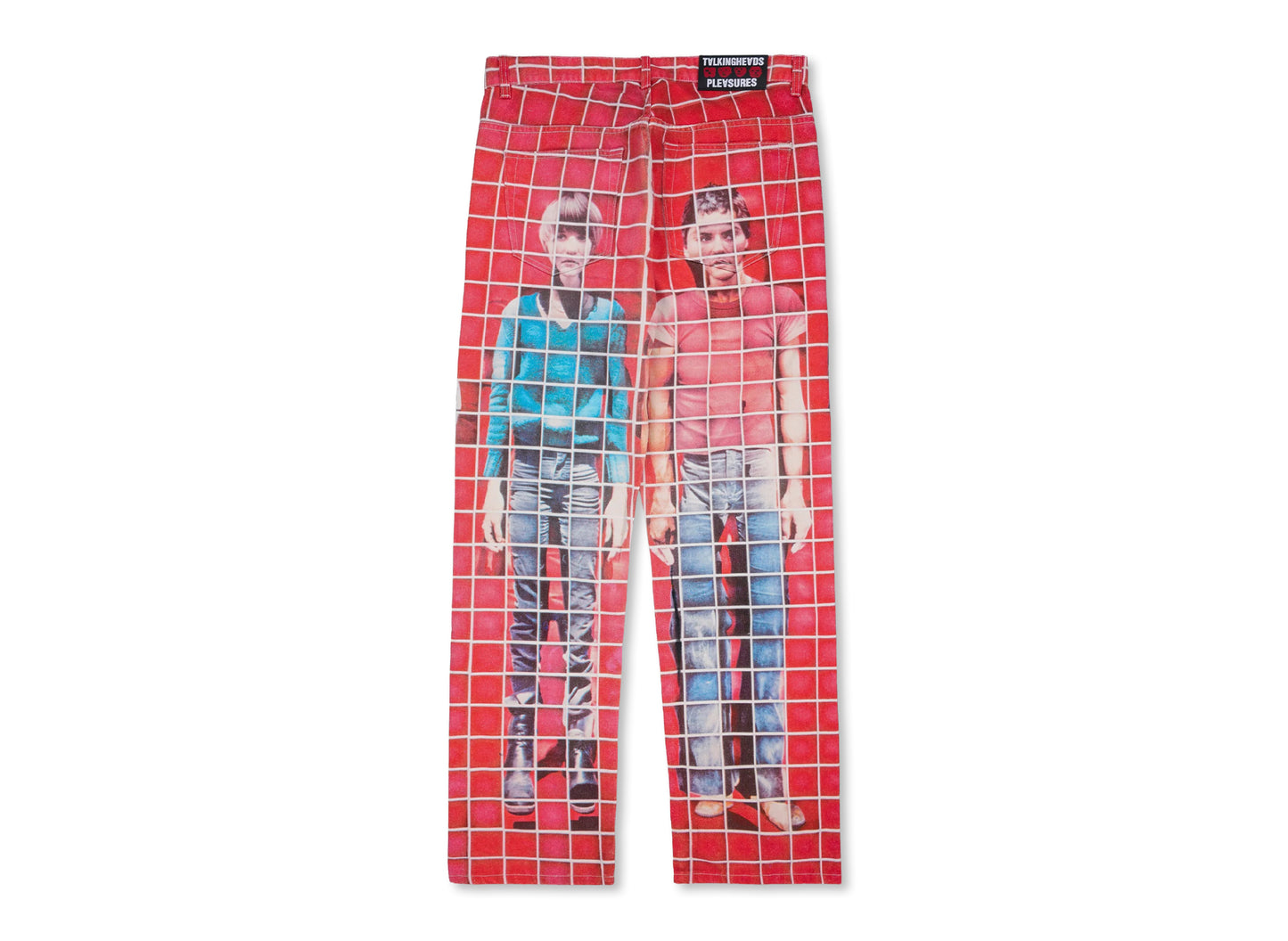 Pleasures x Talking Heads Buildings Straight Leg Jeans in Red — view 2