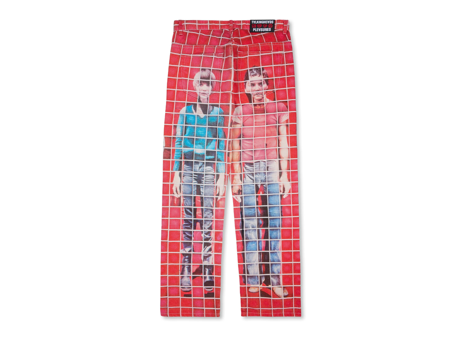 Pleasures x Talking Heads Buildings Straight Leg Jeans in Red — view 2