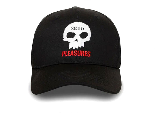 Pleasures x Zero Black Skull Dad Cap in Black