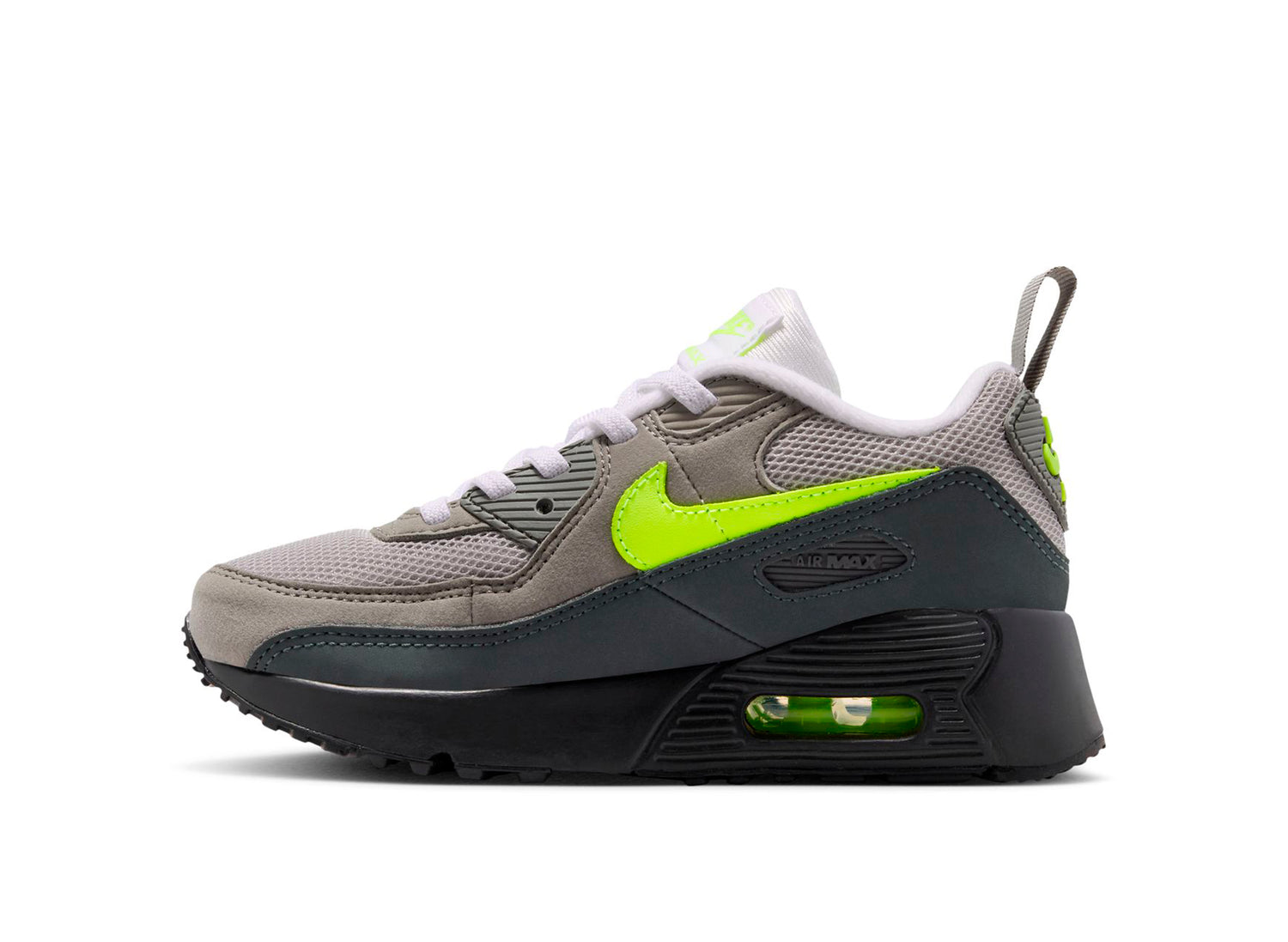 PS Nike Air Max 90 in Black / Neon Yellow — view 3
