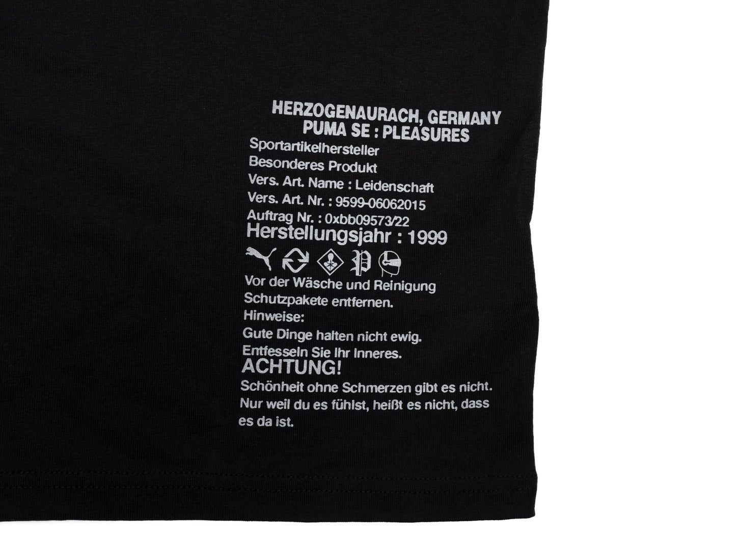 Puma x Pleasures Typo Tee in Black - Damaged — view 2