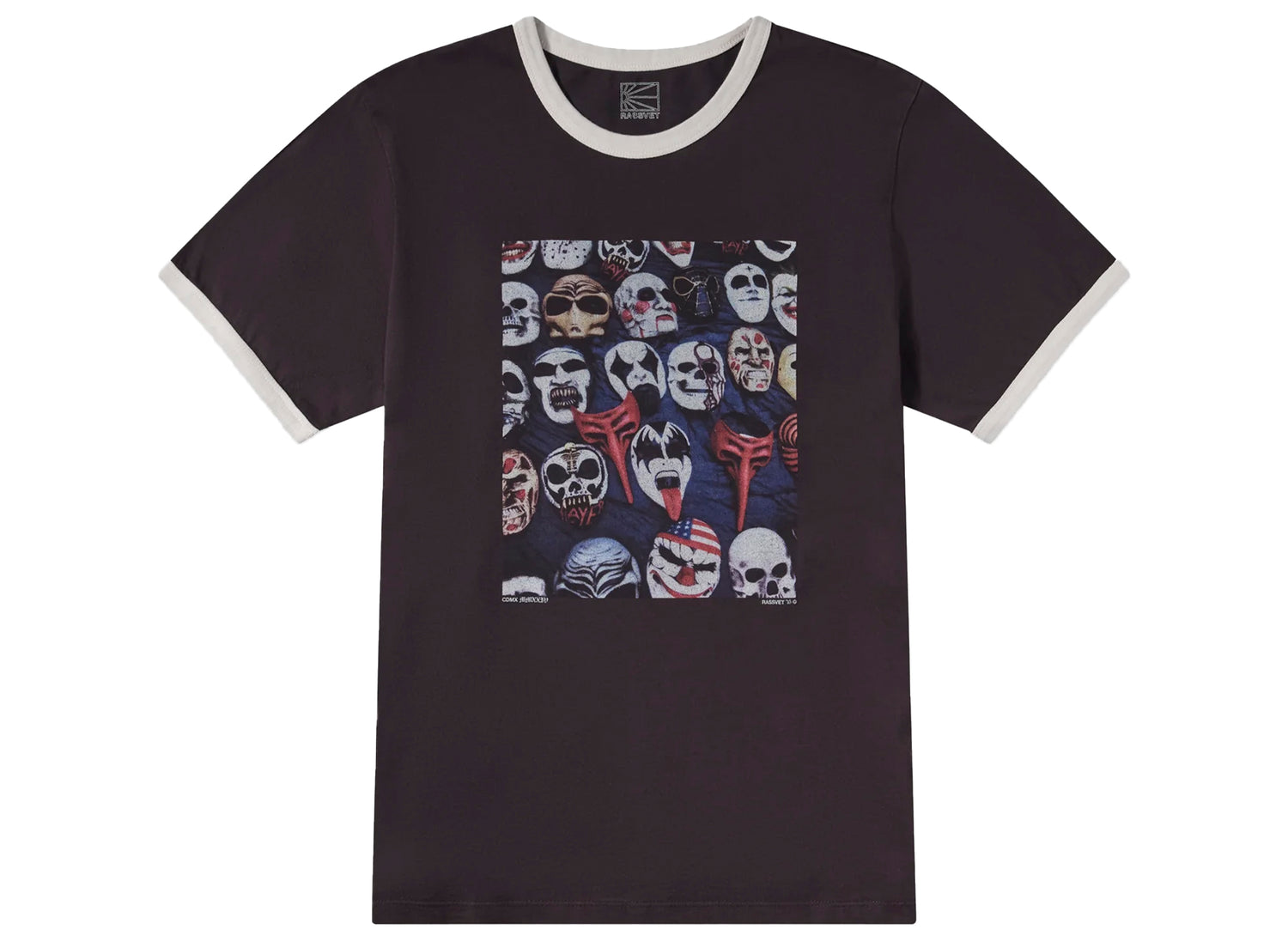 Rassvet PACCBET CDMX Ringer Tee in Brown, men's cotton t-shirt with contrast trim