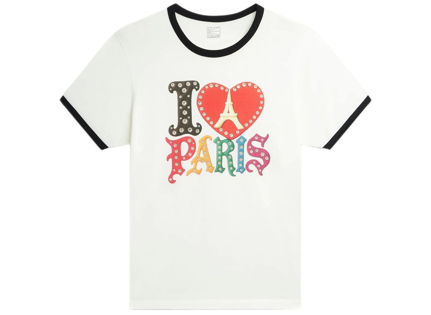Rassvet PACCBET Jewel Ringer Tee in Off White, men's cotton t-shirt with contrast trim