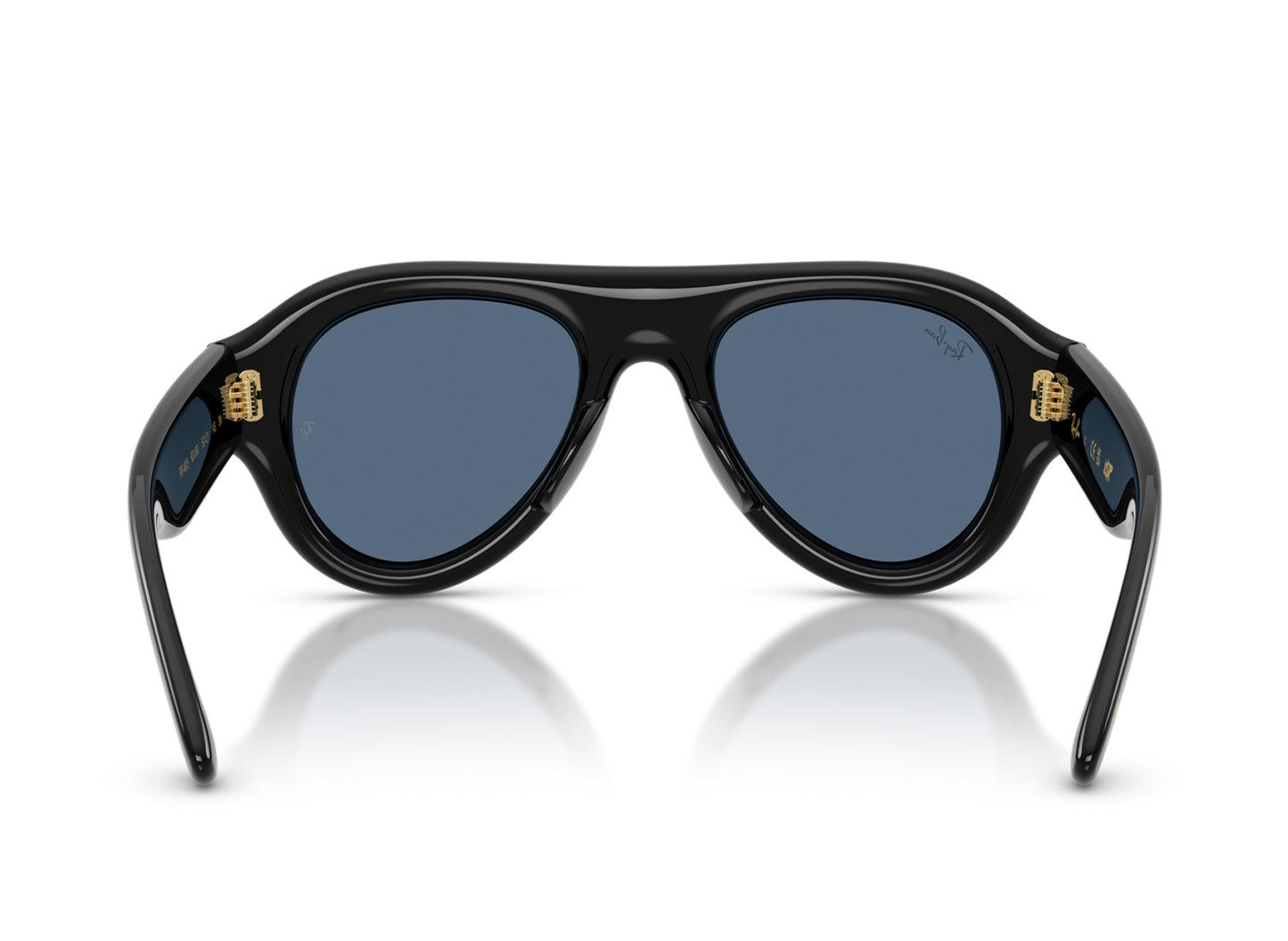 Ray Ban A$AP Rocky Aviator Puffer Sunglasses in Black w/ Dark Blue — view 3