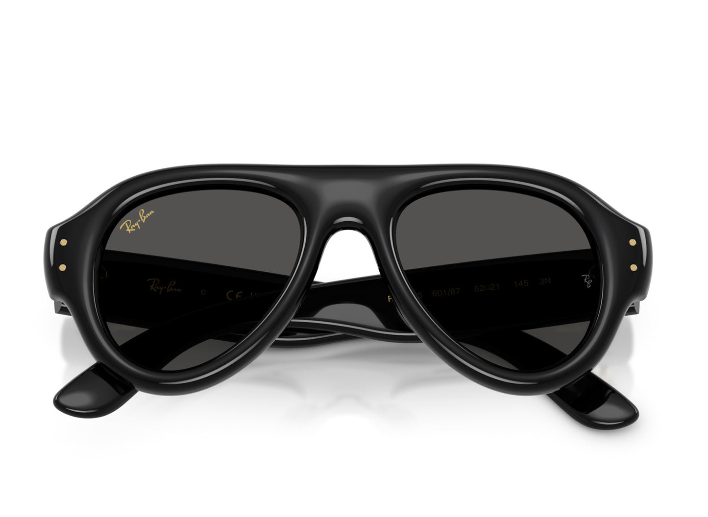 Ray Ban A$AP Rocky Aviator Puffer Sunglasses in Black w/ Dark Grey — view 4