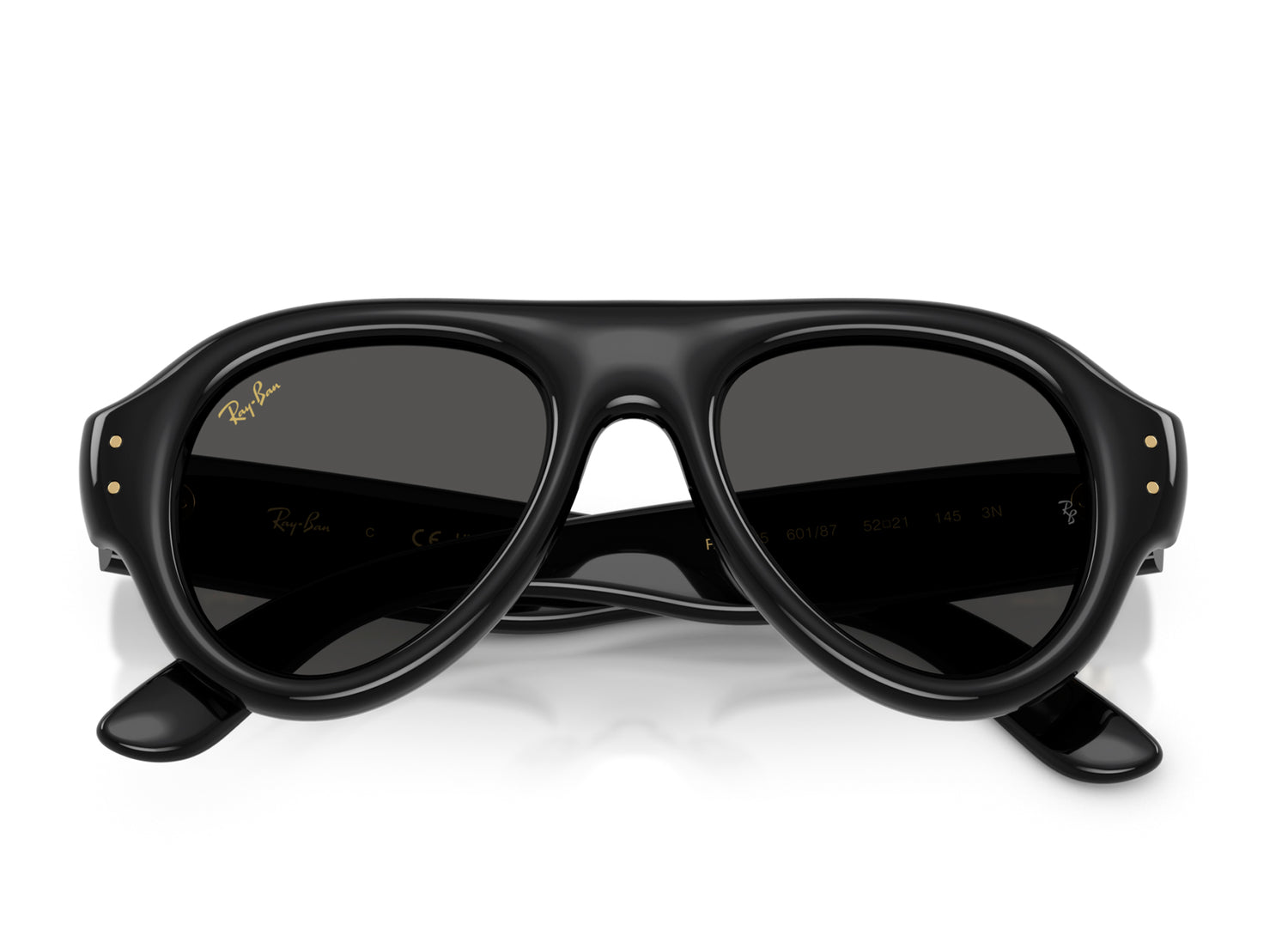 Ray Ban A$AP Rocky Aviator Puffer Sunglasses in Black w/ Dark Grey — view 4