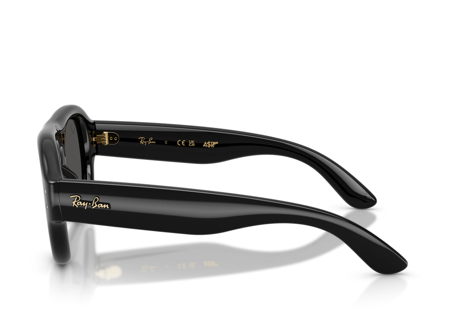 Ray Ban A$AP Rocky Aviator Puffer Sunglasses in Black w/ Dark Grey — view 5