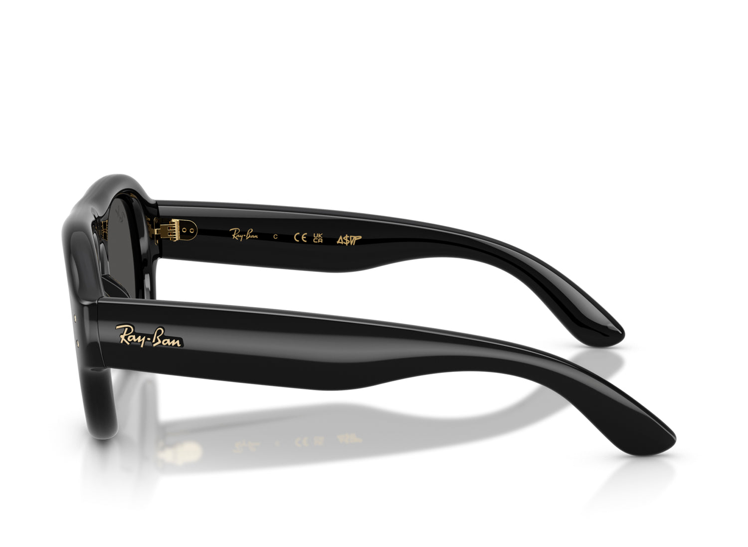 Ray Ban A$AP Rocky Aviator Puffer Sunglasses in Black w/ Dark Grey — view 5