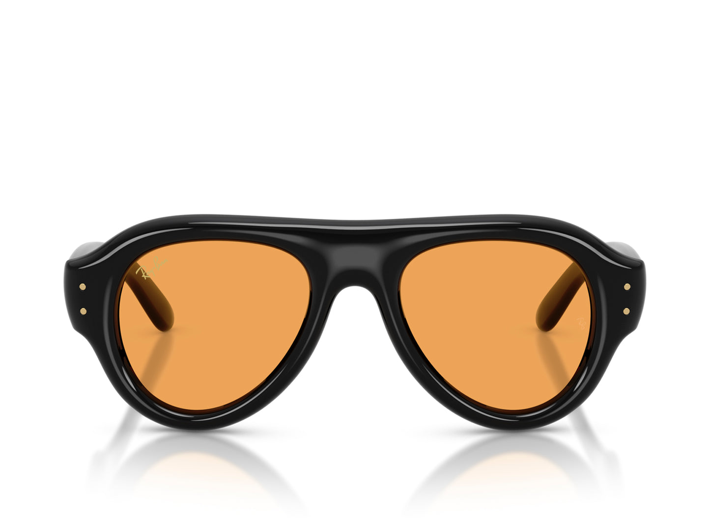 Ray Ban A$AP Rocky Aviator Puffer Sunglasses in Black w/ Orange
