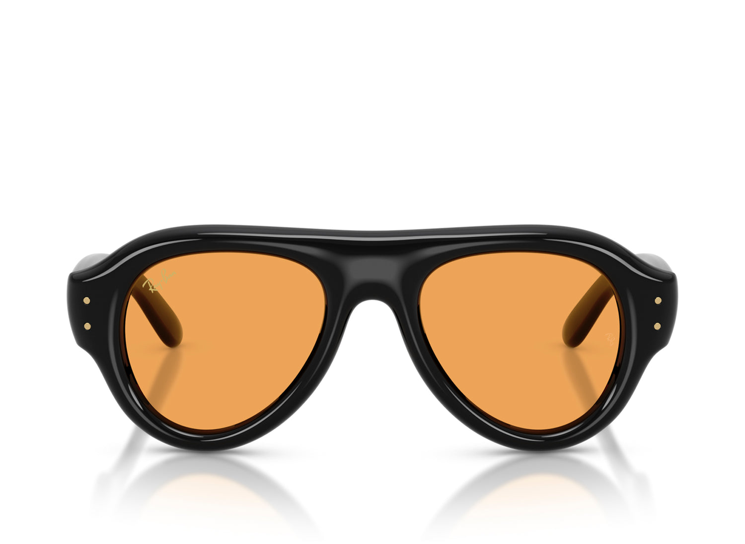 Ray Ban A$AP Rocky Aviator Puffer Sunglasses in Black w/ Orange