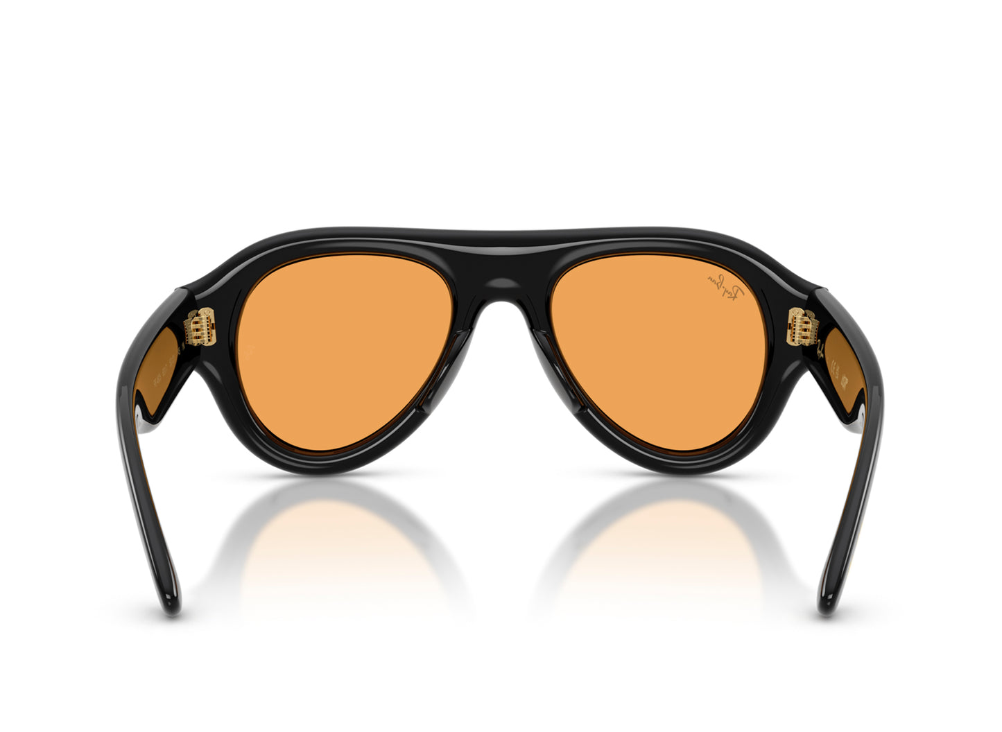 Ray Ban A$AP Rocky Aviator Puffer Sunglasses in Black w/ Orange — view 3