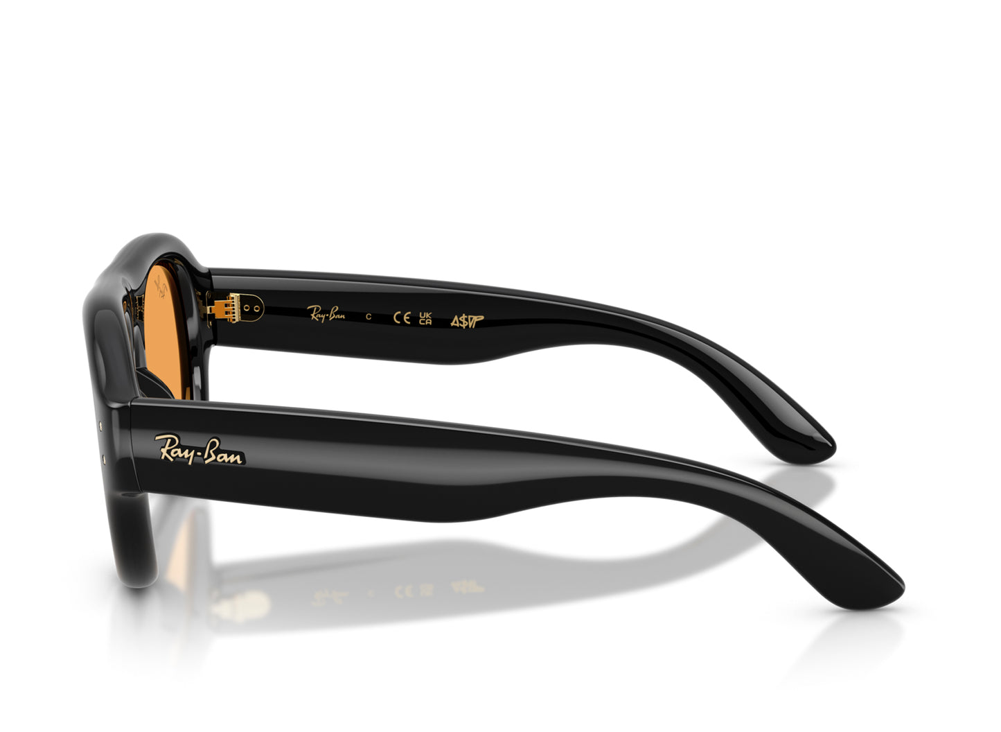 Ray Ban A$AP Rocky Aviator Puffer Sunglasses in Black w/ Orange — view 5