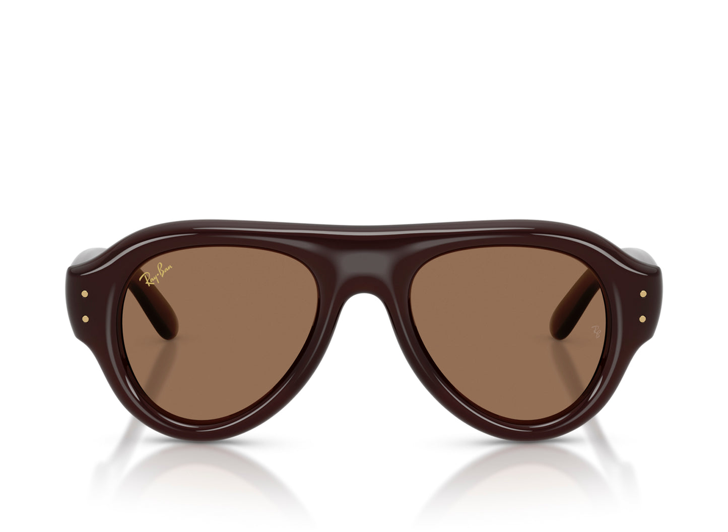 Ray Ban A$AP Rocky Aviator Puffer Sunglasses in Transparent Dark Brown w/ Dark Brown PA Bio