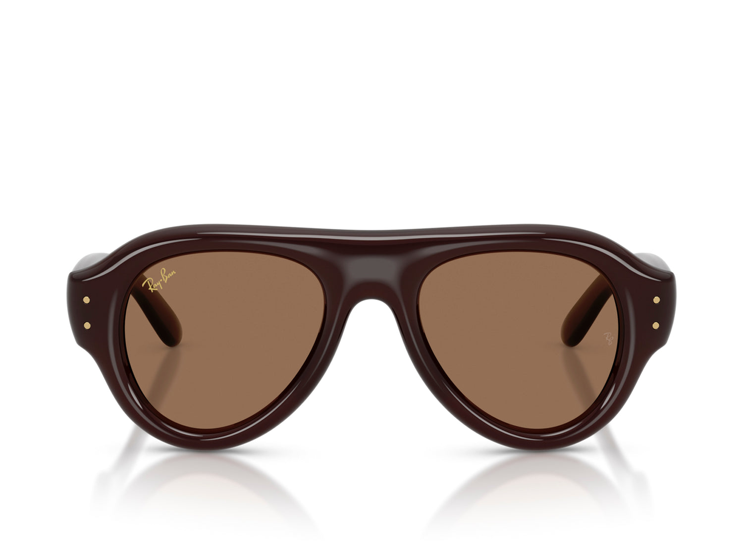 Ray Ban A$AP Rocky Aviator Puffer Sunglasses in Transparent Dark Brown w/ Dark Brown PA Bio
