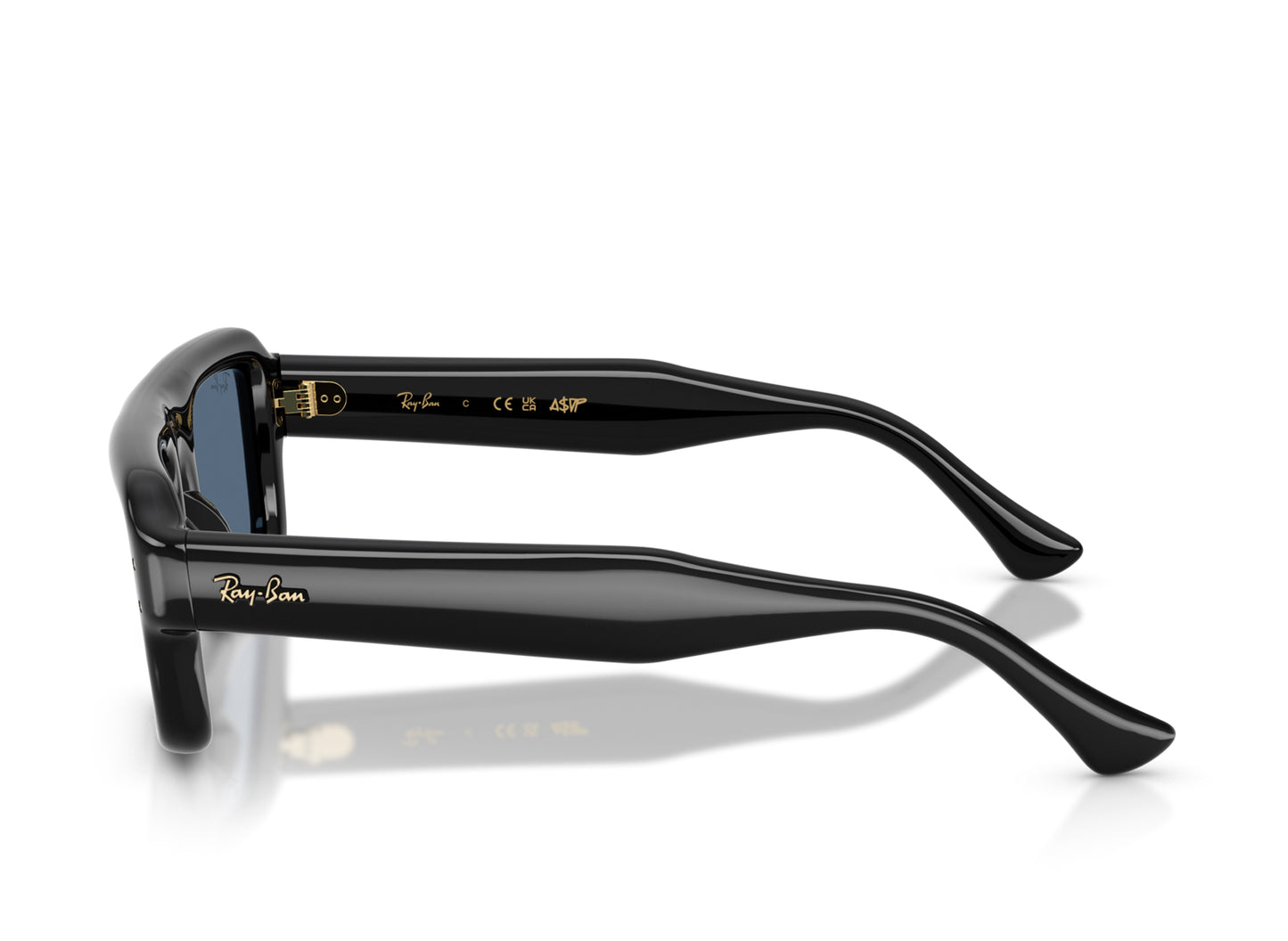 Ray Ban A$AP Rocky Flacko Puffer Sunglasses in Black w/ Dark Blue — view 5
