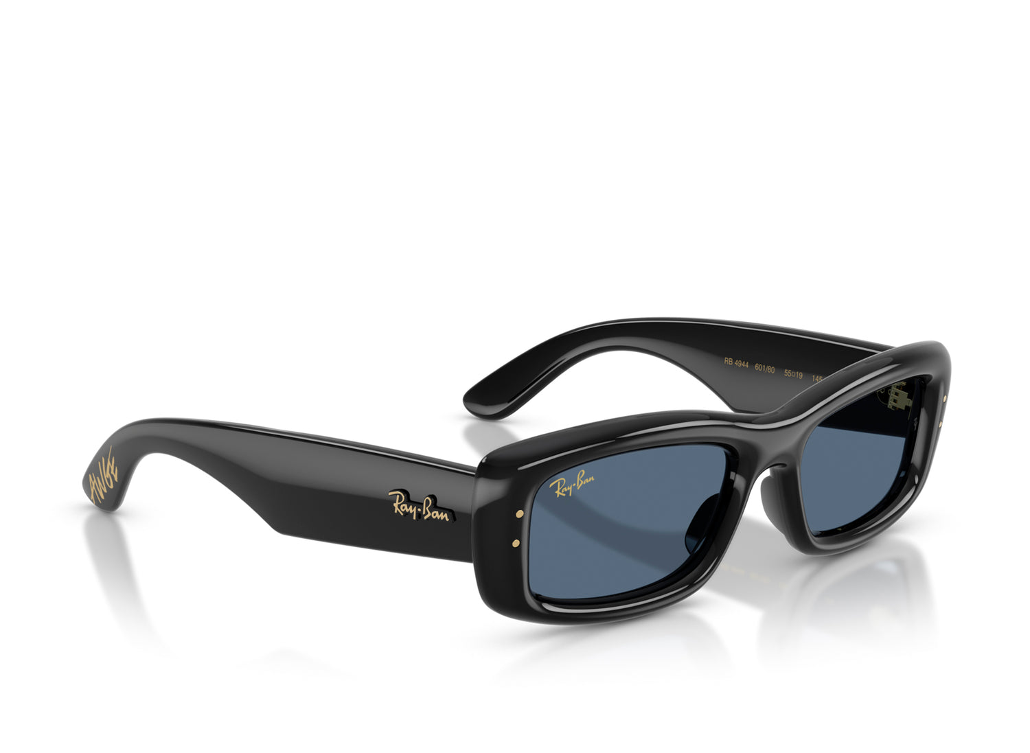 Ray Ban A$AP Rocky Kiliane Puffer Sunglasses in Black w/ Dark Blue — view 3