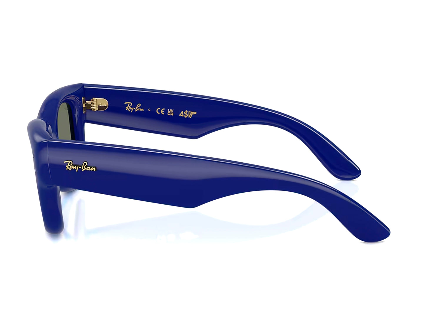 Ray Ban A$AP Rocky Wayfarer Puffer Sunglasses in Blue w/ Green Mirror Silver Plan — view 3