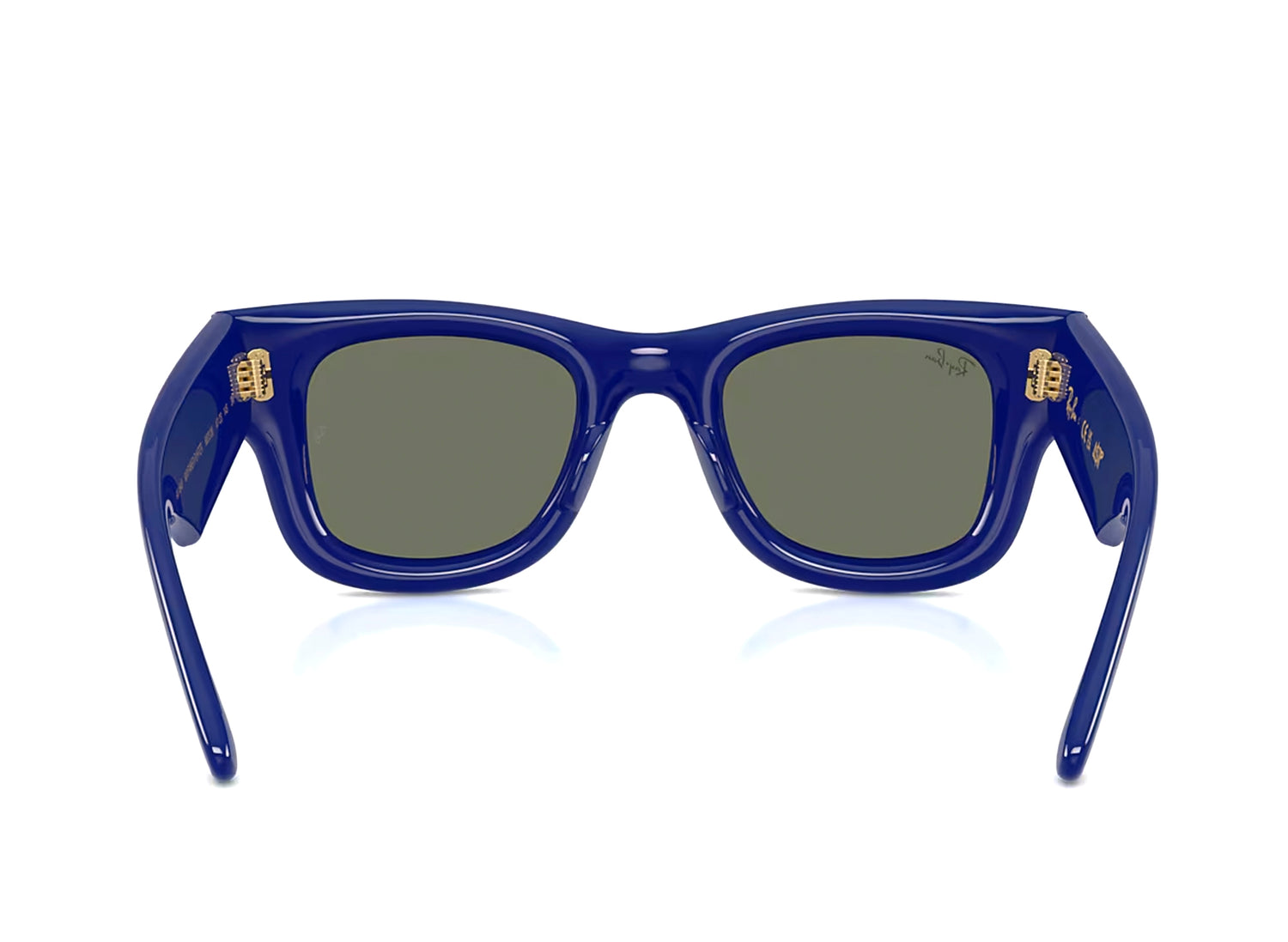 Ray Ban A$AP Rocky Wayfarer Puffer Sunglasses in Blue w/ Green Mirror Silver Plan — view 4
