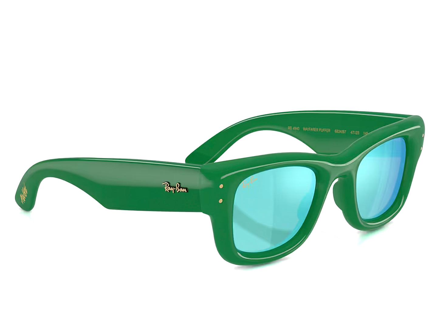 Ray Ban A$AP Rocky Wayfarer Puffer Sunglasses in Green w/ Brown Gradient Dark Brown — view 2